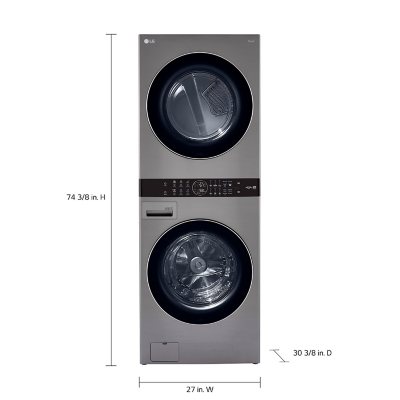 LG Single Unit Washtower, Choose Color - 4.5 Cu. Ft. Front Load Washer & 7.4 Cu. Ft Electric Dryer