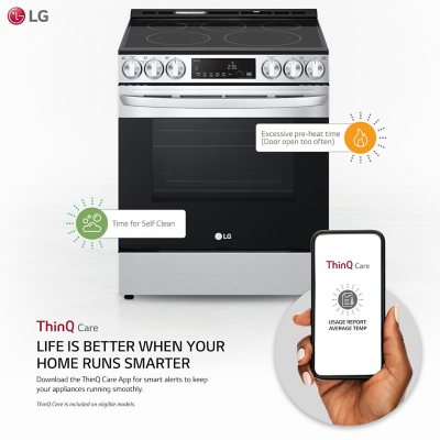 LG 6.3 Cu. Ft. Slide-In Electric Range - Smart Wi-Fi Enabled Fan Convection