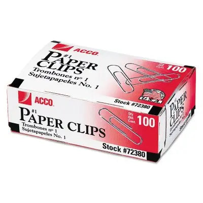 ACCO - مشابك ورق، مقاس رقم 1، ناعمة، 100 قطعة - عبوة من 10 قطع