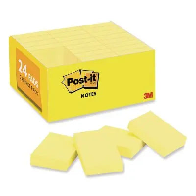 Post-it Notes - Original Pads in Canary Yellow, 1-1/2 x 2, 90/Pad - 24 Pads/Pack