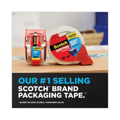 Scotch 3850 Heavy-Duty Packaging Tape, 3" Core, 1.88" x 54.6 yds, Clear, 36/Carton