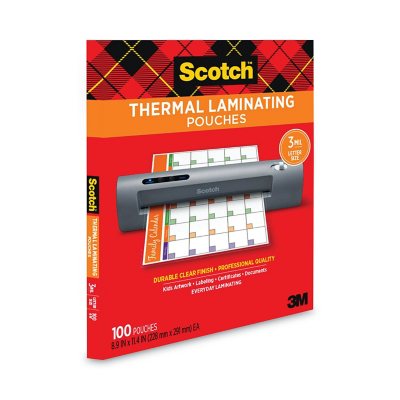 Scotch - Letter Size Thermal Laminating Pouches, 3 mil, 11 1/2 x 9 - 100 per pack