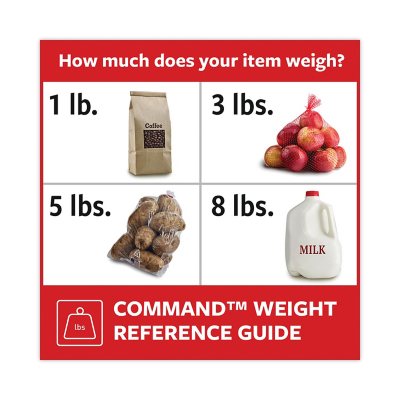 Command Hooks, Medium, 3lb Capacity, White, 20 Hooks & 24 Strips