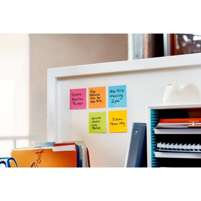 Post-it Super Sticky Notes, 3 in. x 3 in., Energy Boost Collection, 14 Pads/Pack