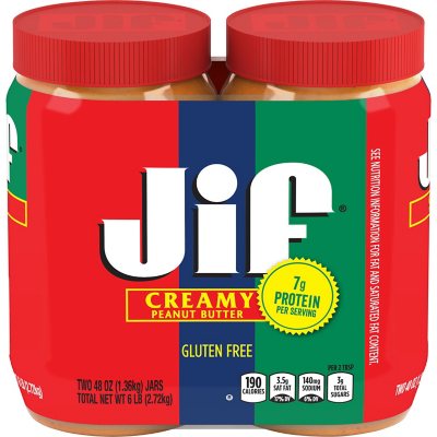 Jif Creamy Erdnussbutter, 1360 g, 2er-Pack