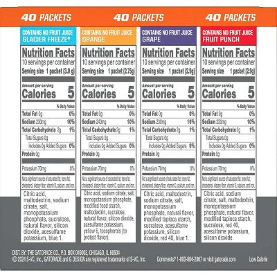 Gatorade G Zero Powder Variety Pack 40 pk.