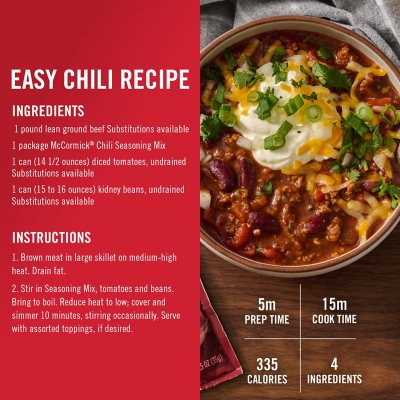 McCormick Chili Original Seasoning Mix (1.25 oz., 6 pk.)