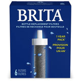 Brita Premium Water Bottle Replacement Filters, 6 Count