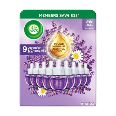 Air Wick Essential Oil Air Freshener, Lavender & Chamomile, 9 Refills