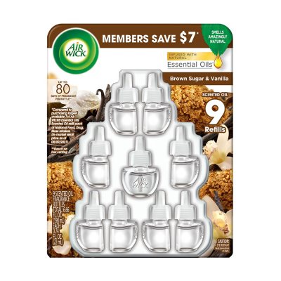 Air Wick Scented Oil Air Freshener Refills, Brown Sugar & Vanilla, 9 ct.