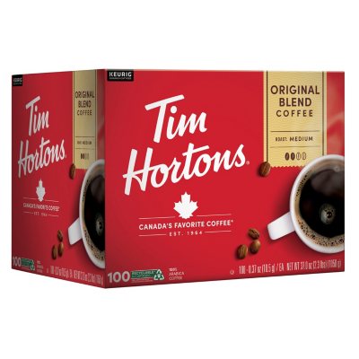 Tim Hortons Premium Medium Roast K-Cup Coffee Pods, Original Blend, 100 ct.