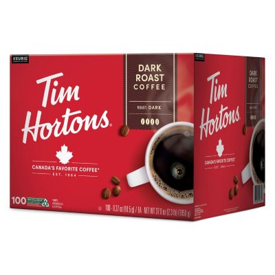 Tim Hortons Premium K-Cup Coffee Pods, Dark Roast, 100 ct.
