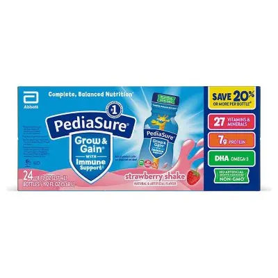 PediaSure Grow and Gain Nutrition Shake for Kids, Strawberry, 8 fl. oz., 24 pk.