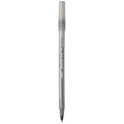 BIC Round Stic Xtra Life Ballpoint, 1mm, Medium, Black, 60ct.