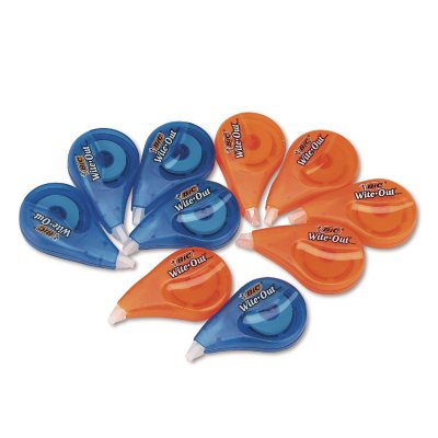 BIC Wite-Out EZ Correct Correction Tape, Non-Refillable, 1/6" x 472", 10 pk.
