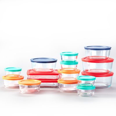 Pyrex Simply Store Glass Food Storage Containers, 30-Piece Set