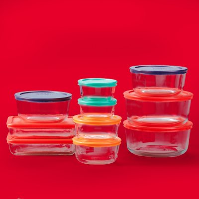 Pyrex Simply Store Glass Food Storage Containers, 30-Piece Set