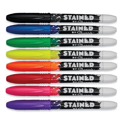 Sharpie Stained Fabric Markers, Medium Brush Tip, Assorted Colors, 8/Pack