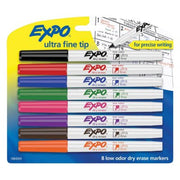 EXPO - Low-Odor Dry-Erase Marker, Ultra Fine Point, Assorted - 8 per Set