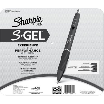 Sharpie S-Gel, Gel Pens, Medium Point 0.7mm, Assorted Colors, 14 Count