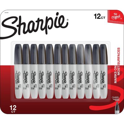 Sharpie Chisel Tip Permanent Markers, Black 12 ct.