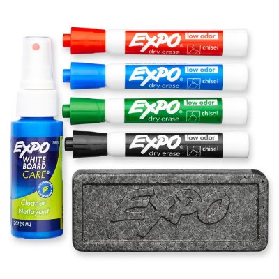 Expo - Low Odor Dry Erase Marker Starter Set, Assorted - 4 per Pack