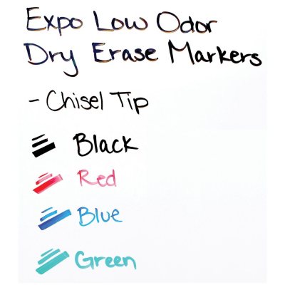 Expo - Low Odor Dry Erase Marker Starter Set, Assorted - 4 per Pack
