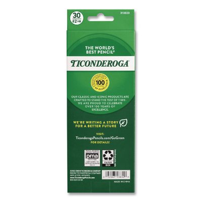 Ticonderoga Pre-Sharpened Pencil, HB #2, Yellow Barrel, 30ct.