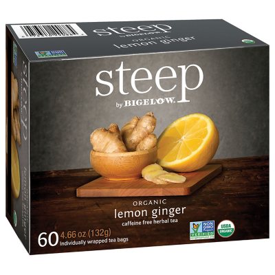 steep by Bigelow Lemon Ginger Herbal Tea 60 ct.