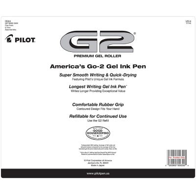 Pilot G2 Retractable Gel Pens, Fine 0.7mm, Assorted, 16 Pack