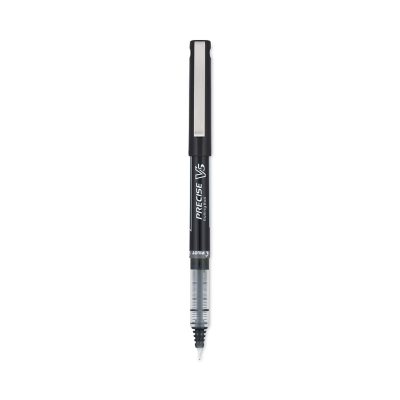 Pilot - Precise V5 Roller Ball Stick Pen, Needle Pt, Black Ink, 0.5mm Extra Fine - Dozen