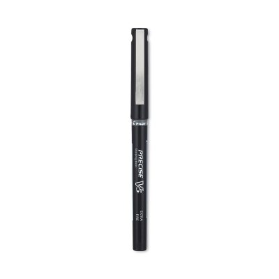 Pilot - Precise V5 Roller Ball Stick Pen, Needle Pt, Black Ink, 0.5mm Extra Fine - Dozen