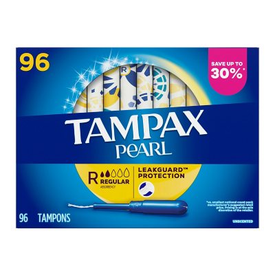 Tampax Pearl Regular Tampons, Unscented, 96 ct.