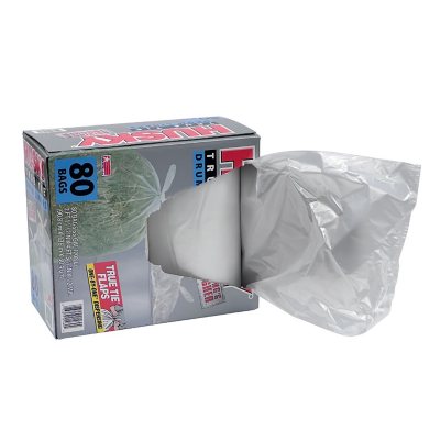 Husky 55-Gallon Clear Flap Tie Drum Liner Trash Bags (80 ct.)