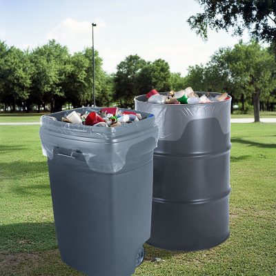 Husky 55-Gallon Clear Flap Tie Drum Liner Trash Bags (80 ct.)