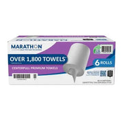 Marathon Centerpull Premium 1-lagige weiße Papierhandtücher 6 Rollen, 300 Blatt/Rolle