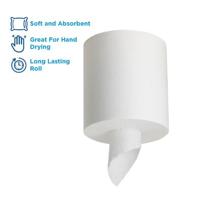 Marathon Premium Centerpull 1-Ply Paper Towels, White 303 sheets/roll, 6 rolls