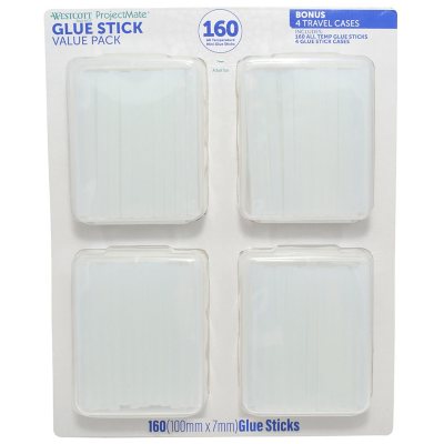 Westcott 160-Count Glue Sticks with 4 Storage Cases