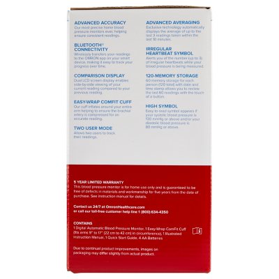 Omron 7 Series Upper Arm Bluetooth Blood Pressure Monitor with AC Adapter