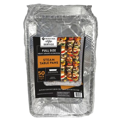 Member's Mark Aluminum Steam Table Pans, Full Size 50 ct.