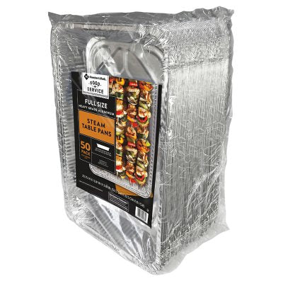 Member's Mark Aluminum Steam Table Pans, Full Size 50 ct.