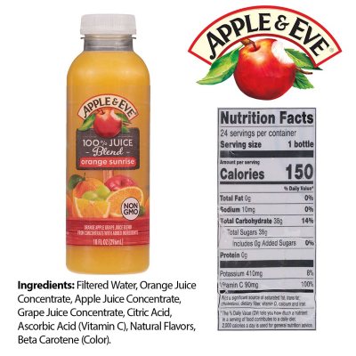 Apple & Eve 100% Juice Orange Sunrise Blend 10 fl. oz., 24 pk.