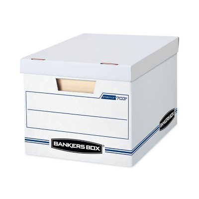 Bankers Box Stor/File Storage Box with Lift-Off Lid, White, Letter/Legal 6-Pack