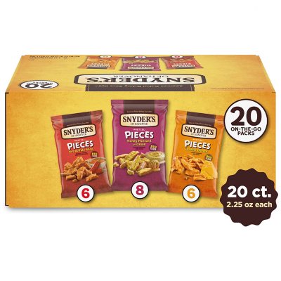 Snyder's of Hanover Variety Pack Pretzel Pieces, 2.25 oz., 20 pk.