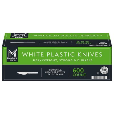 Member's Mark White Plastic Knives, Heavyweight, 600 ct.
