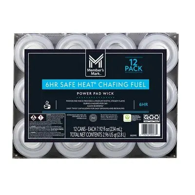 Member's Mark 6-Hour Safe Heat Chafing Fuel with PowerPad, 12 ct.