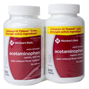 Member's Mark Extra Strength Acetaminophen Caplets, 500 mg, 1200 ct.