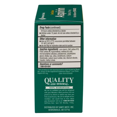 Member's Mark 81mg Low Strength Aspirin, 730 ct.