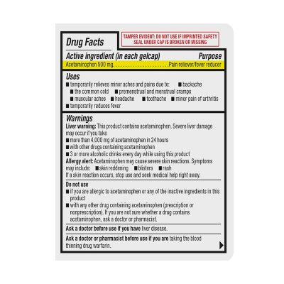 Member's Mark Extra Strength Acetaminophen, 500 mg, 400 ct.