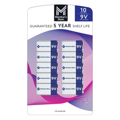 Member's Mark 9V Alkaline Batteries, 10 pk.